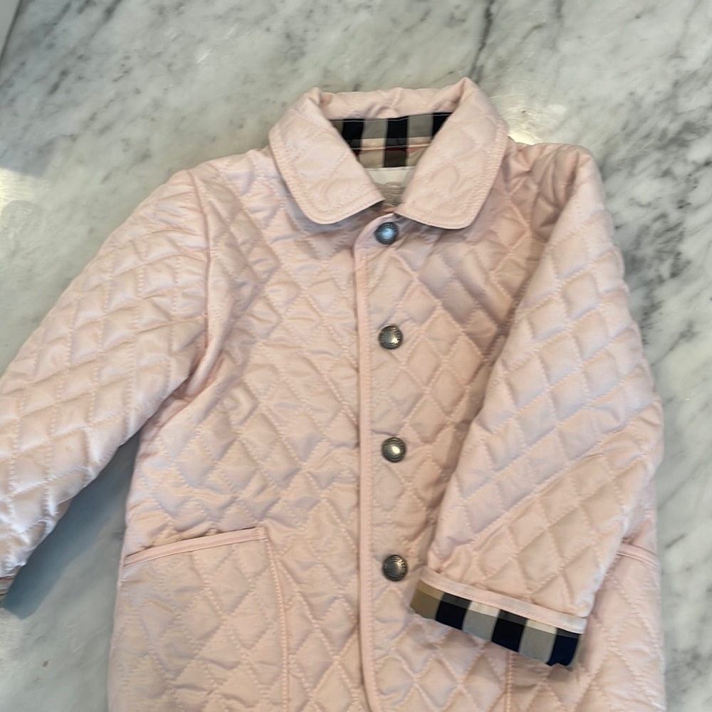 Pink Burberry jacket size 12m